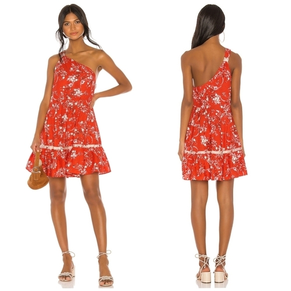 Free People All Mine One Shoulder Mini Dress Floral - Picture 1 of 6